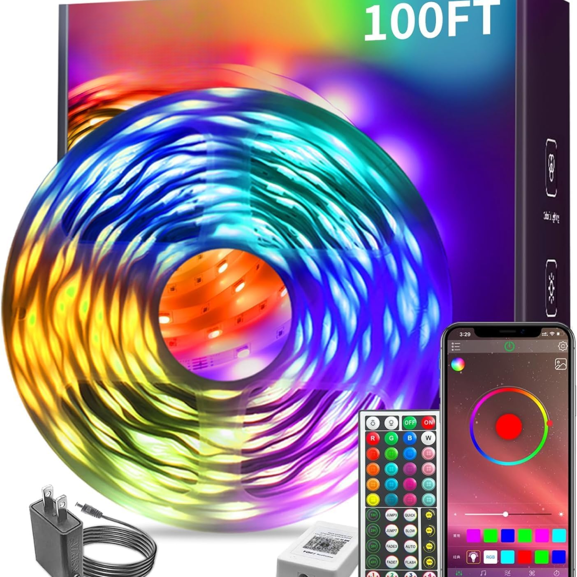 Luzes LED remotas para decoração de casa flexível com iluminação de quarto