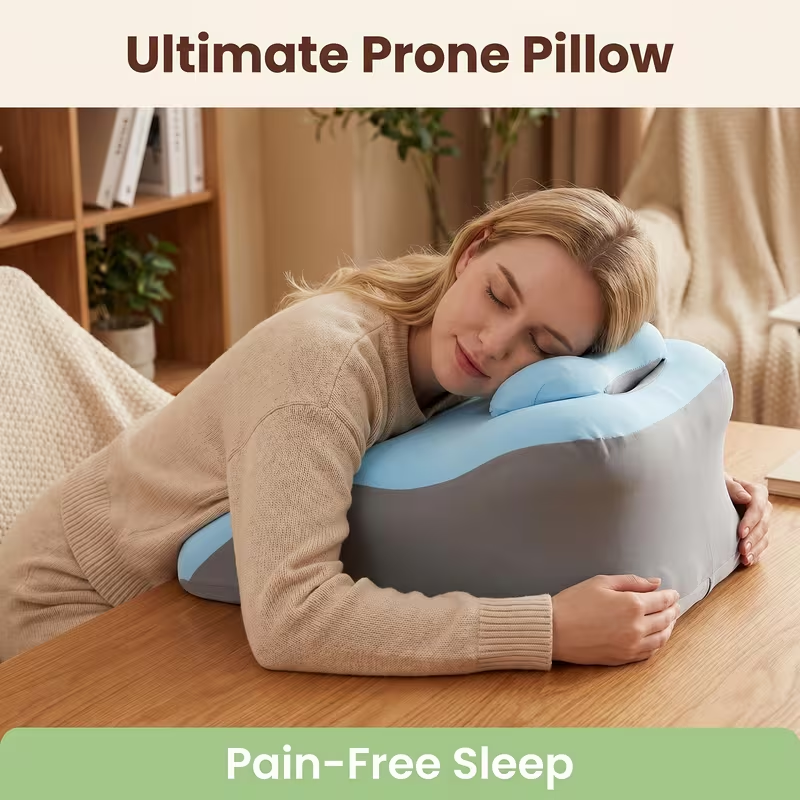 Ergonomic Cotton Travesseiro, Multi-Use Prone Travesseiro For Sleeping, Breathable Bed Travesseiro For Side & Back Sleepers, Detachable Washable Capa, Back Suporte