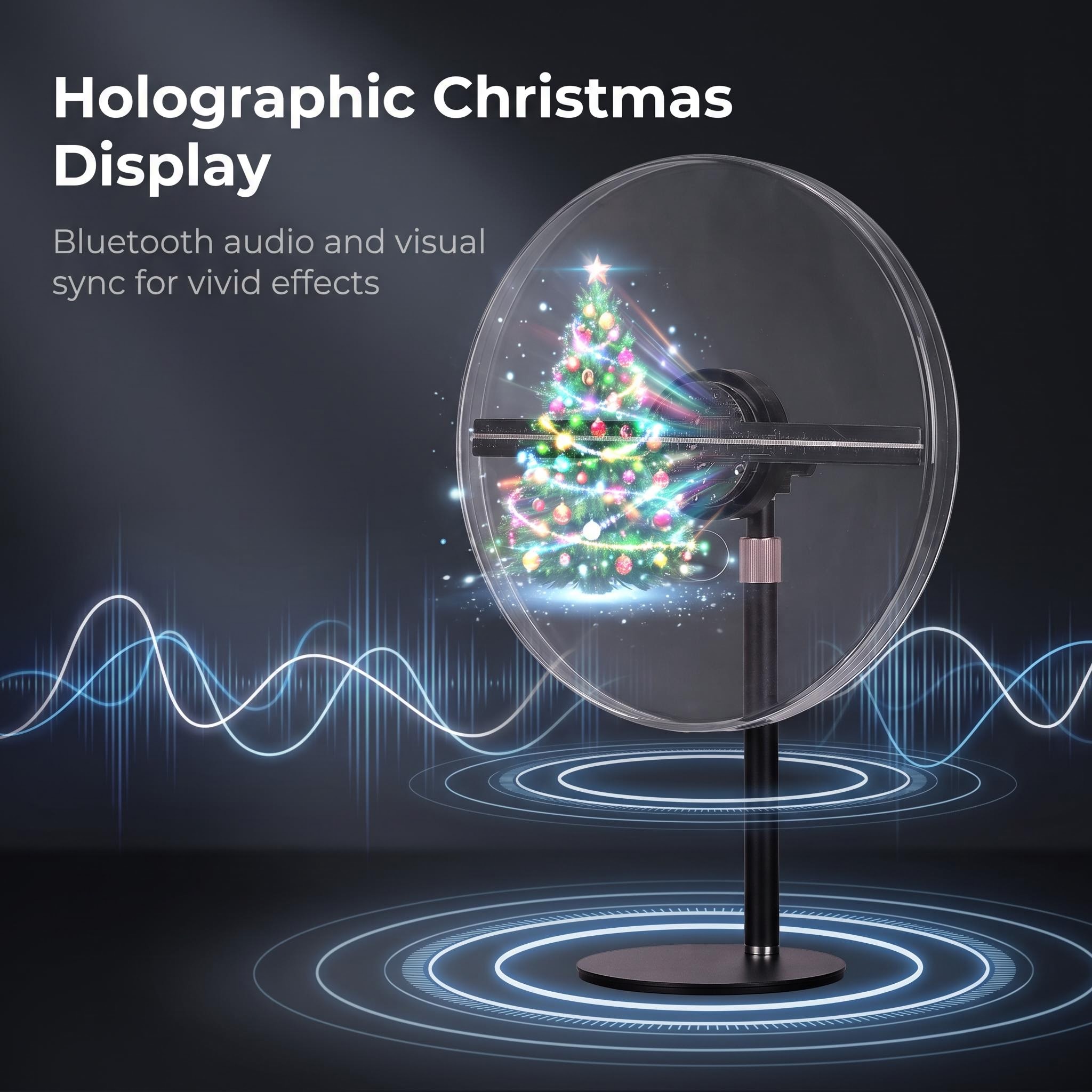 Wiilala Holographic Suporte de Exibição 12&20&30cm Naked-eye 3D Holographic Fan Advertising Machine Stereoscopic Floating Luz Aerial Projector Gift Luz Shopping Mall Casa