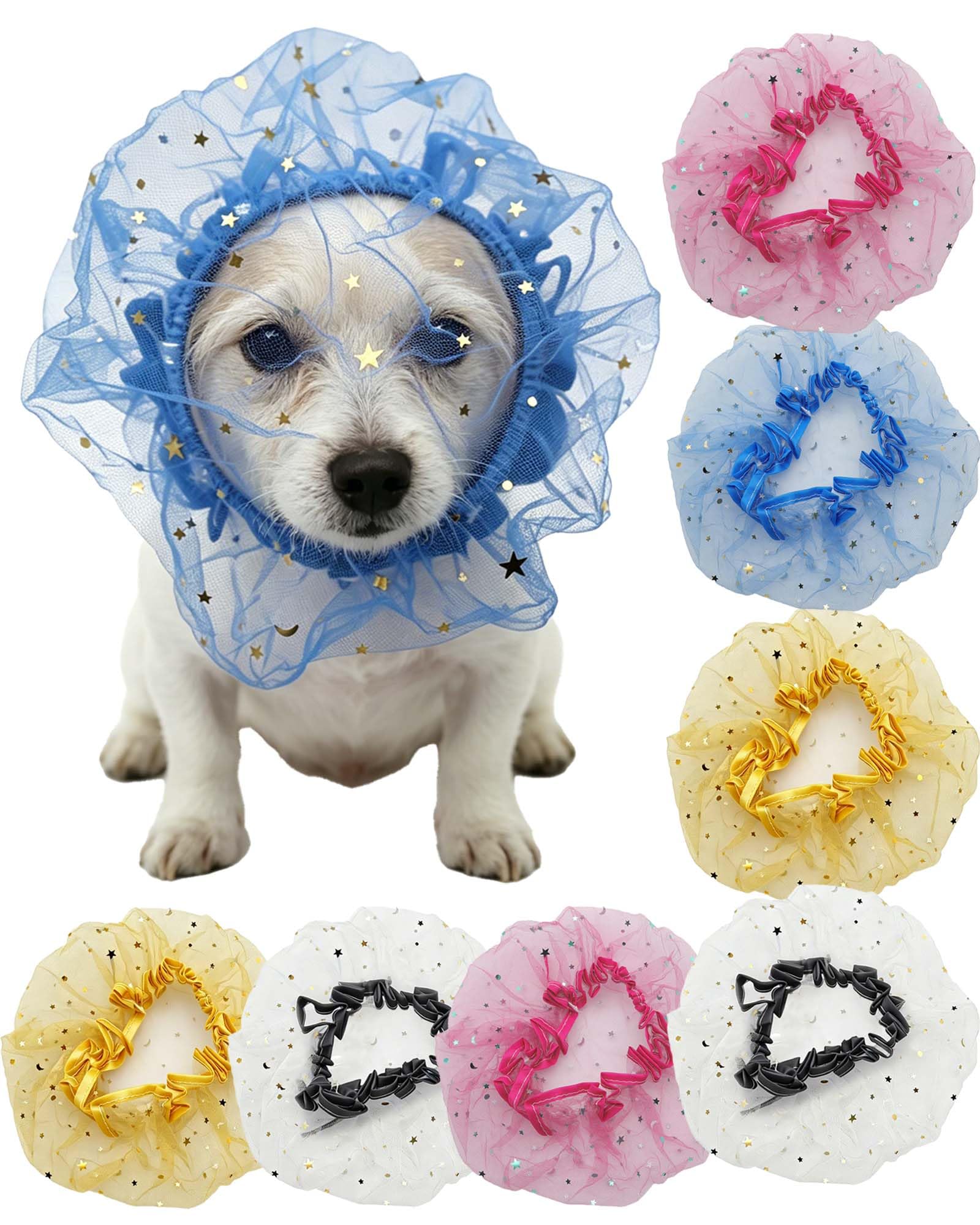 8 Pacote Capuz Anti-Lick para Cachorro, Design de Malha Respirável com Máscara Elástica Luzweight Ajustável, Anti-limpeza, Capuz de Segurança para Animais de Estimação para Cães e Gatos Pequenos