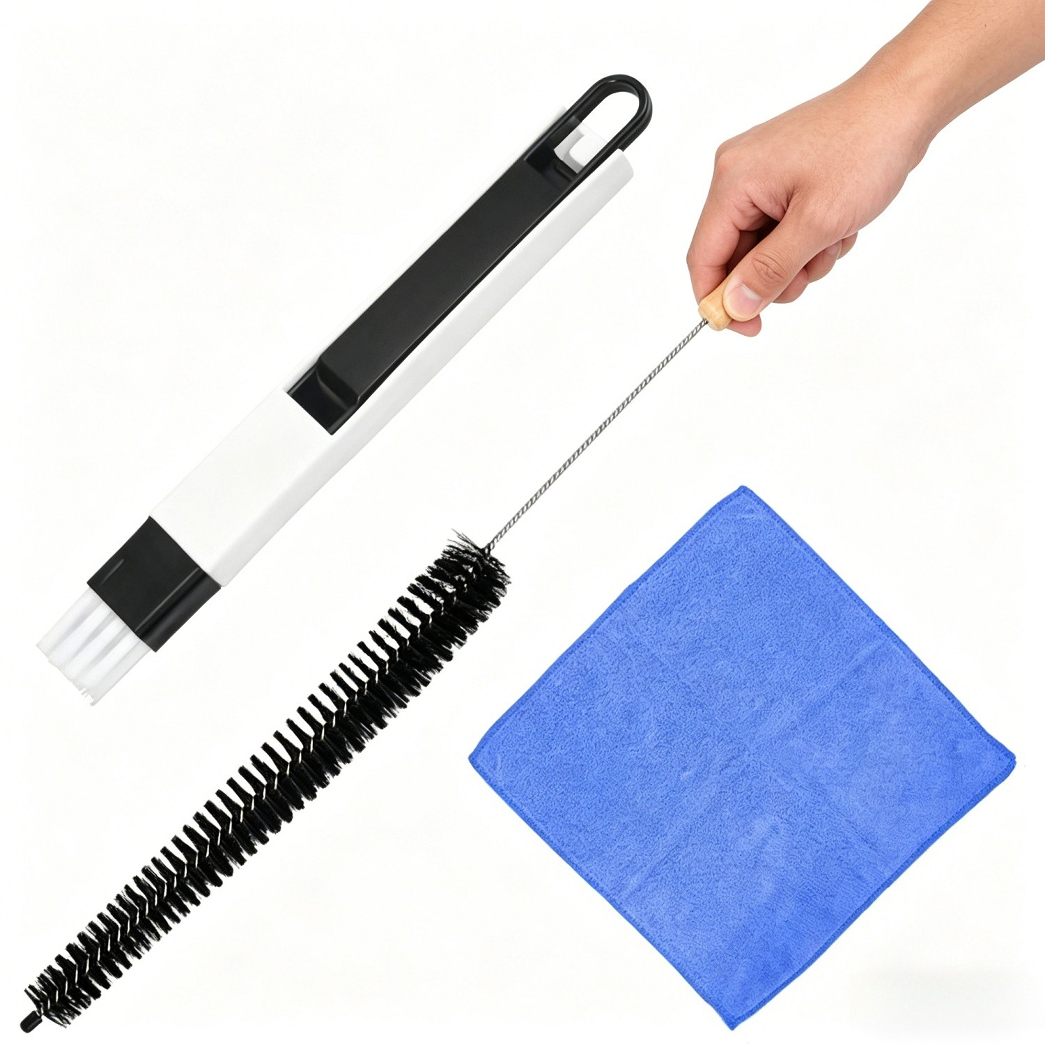 3-Peça Radiator Cleaning Conjunto With Slotted Brush, Toalha, And 70.5 Cm Brush—Party Acessórios Conjunto