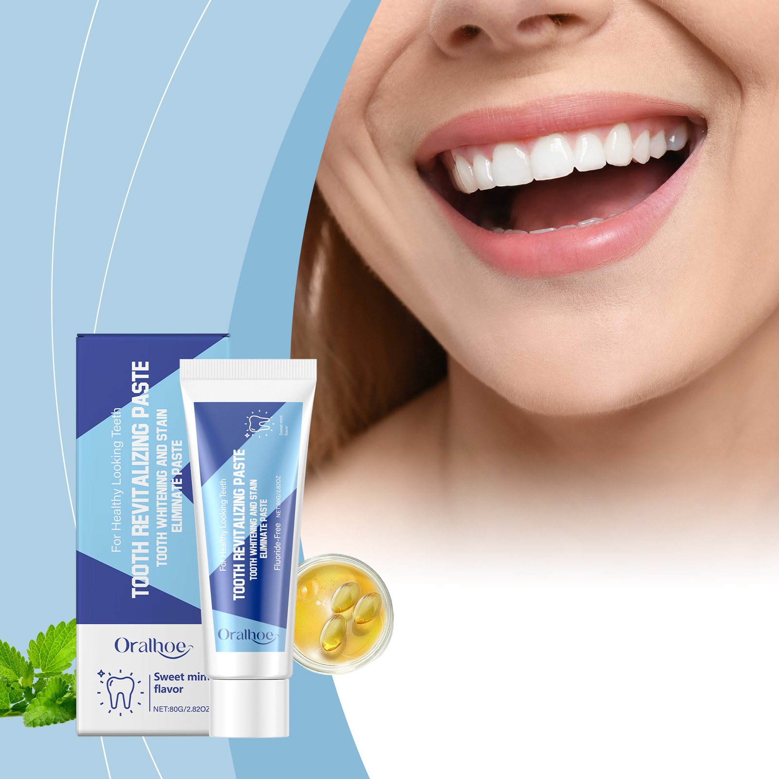 Deep Cleaning Bright White Toothpaste 80g 1box