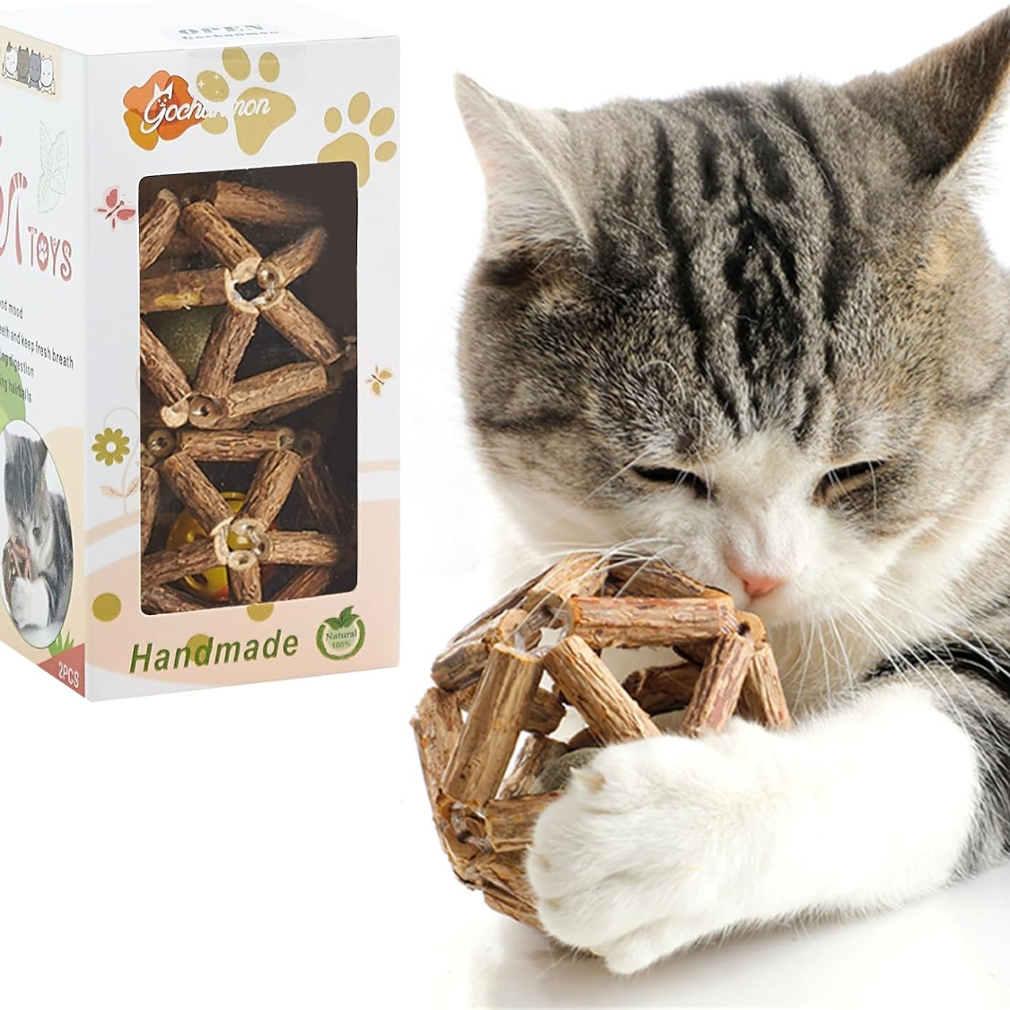 Natural silvervine vara catnip bola sino gato brinquedos para gatos internos-limpeza dos dentes molar ferramentas gato mastigar