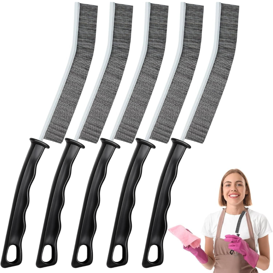 5-Peça Hard Bristle Crevice Cleaning Brush Conjunto - Multifuncional Gap Scrub Brushes For Cozinha, Banhoroom, Faucets & Window TSuportes