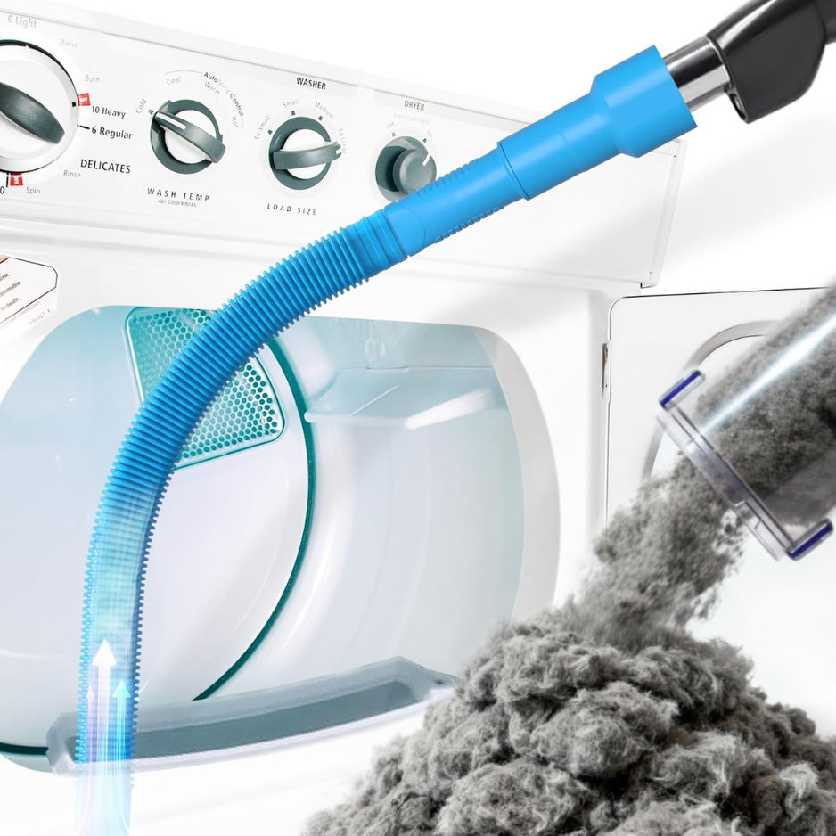 Kit de fixação a vácuo para secador de ventilação, azul, mangueira flexível 31.5, ferramenta removedora de fiapos para prevenção de incêndio e secagem rápida