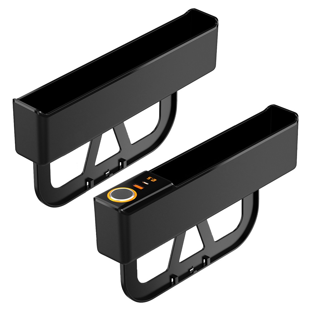 Rechargeable Seat Gap Storage Box Phone Suporte Organizer Black Carro Acessórios