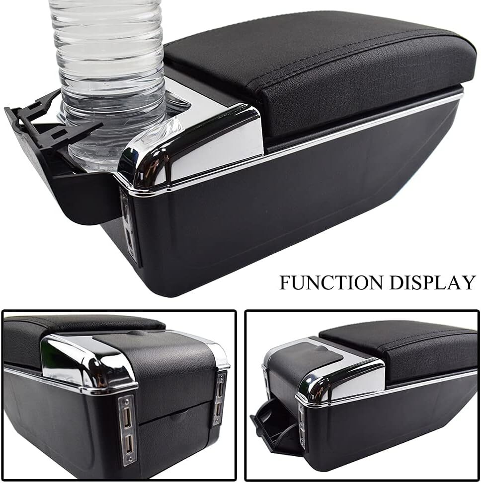 Universal Carro Storage Arm Rest Cushion Armrest Centre Console Box Leather Capa