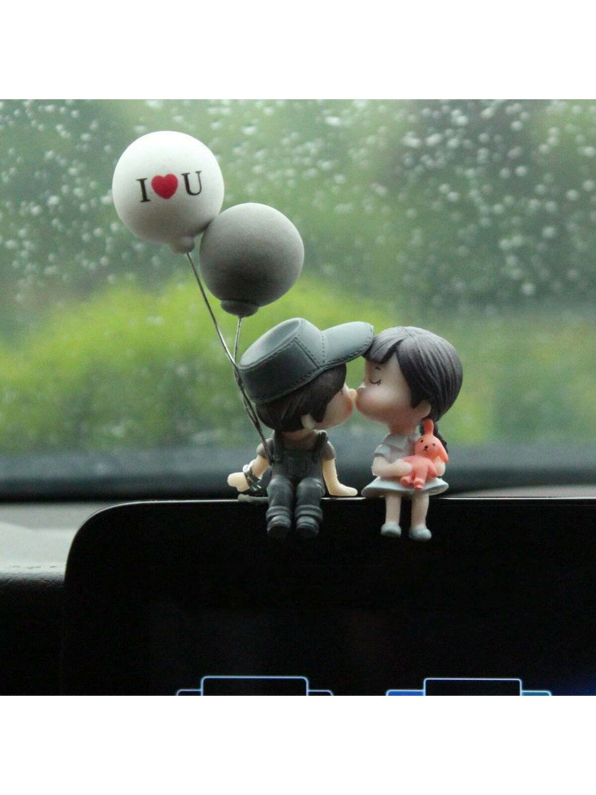 Decoração Interior de Carro - Balão Cinza Casal (2 Pacotes)