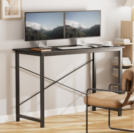 Mesa de escritório para computador, para espaços pequenos, mesa de trabalho para jogos, moderna, mesa de estudo para crianças, com armazenamento, bolsa e gancho para fone de ouvido