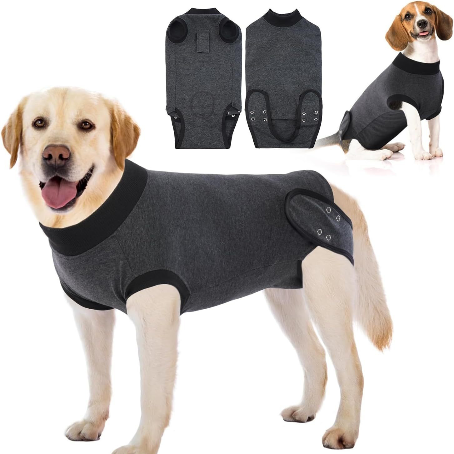 Macacão de recuperação pós-castração para cães - anti-lambedura