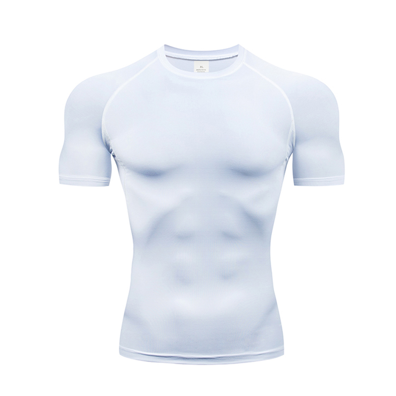 Camiseta Compressão Masculina Manga Curta — Roxa, Secagem Rápida e Respirável