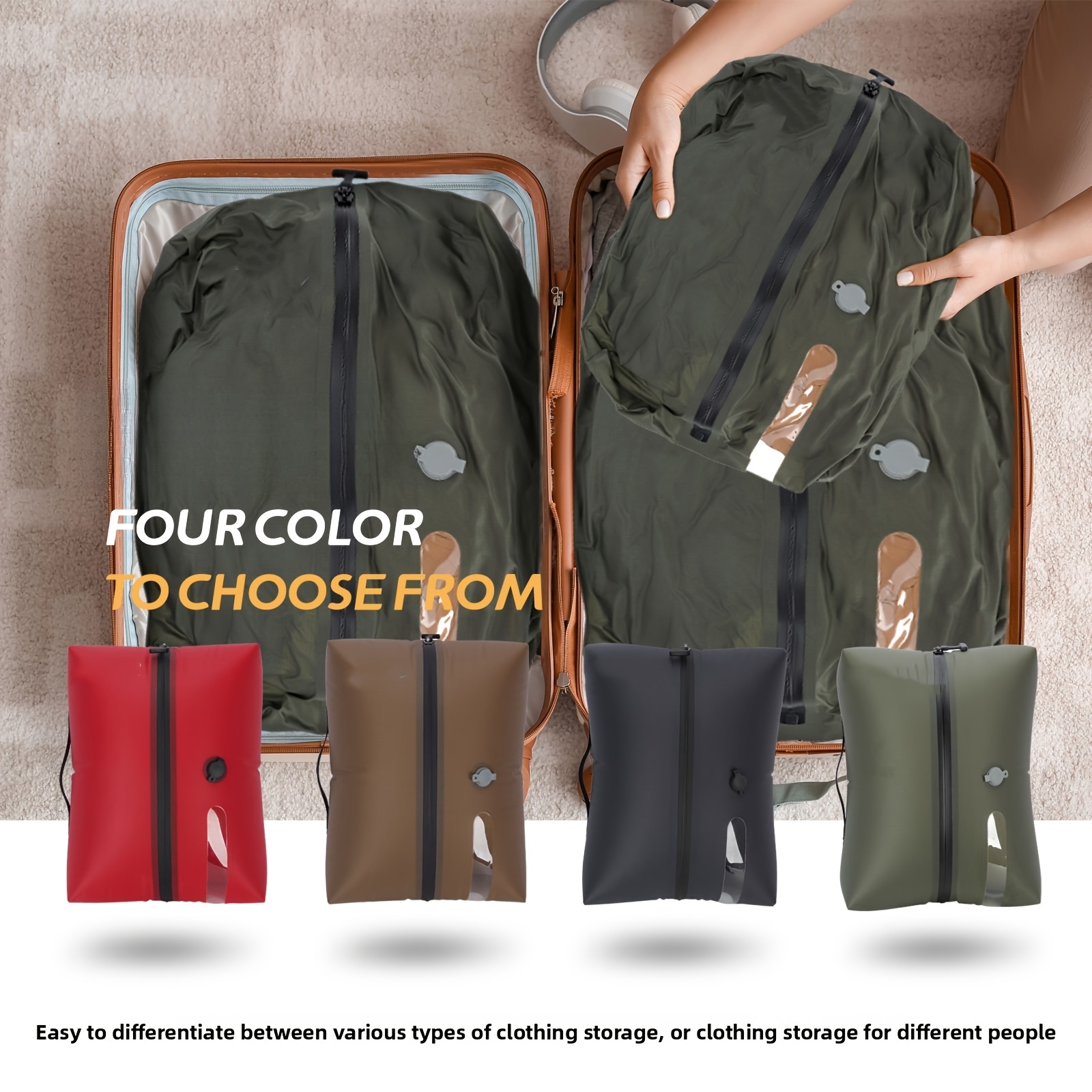 Bolsa de Compressão a Vácuo Reutilizável para Viagem — TPU, Impermeável e Personalizável