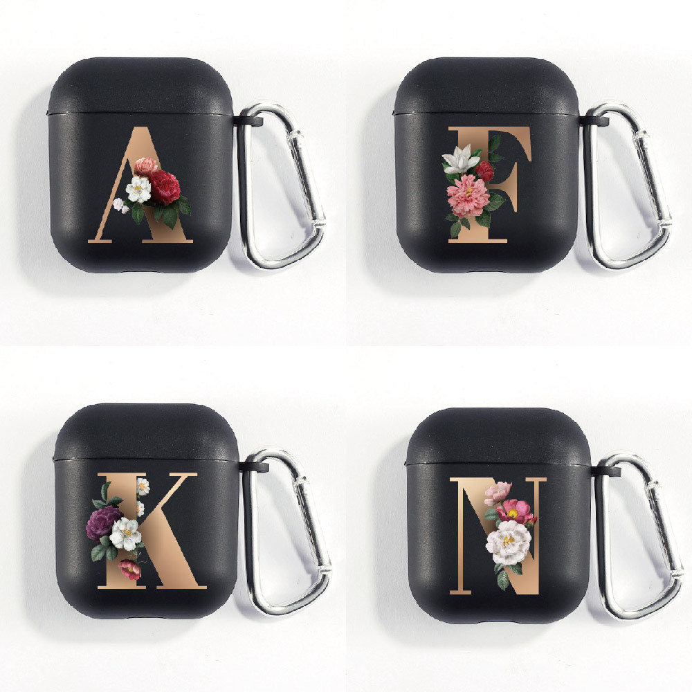 Matte Black Alphabet Airpods Capa