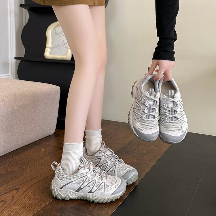Thick Soled Height Increasing Dad Shoes, Women's Breathable Mesh Casual Sports Shoes, Hiking Shoes