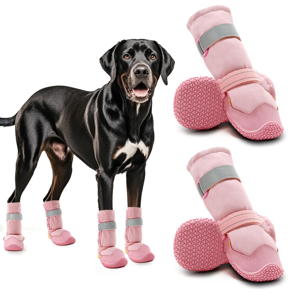 Botas antiderrapantes para cães com tiras reflexivas - proteção para patas