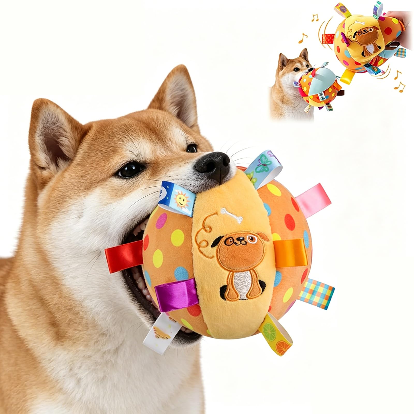 Bola Suspensa Colorida com Apito para Treinamento Canino — Fitas e Sino