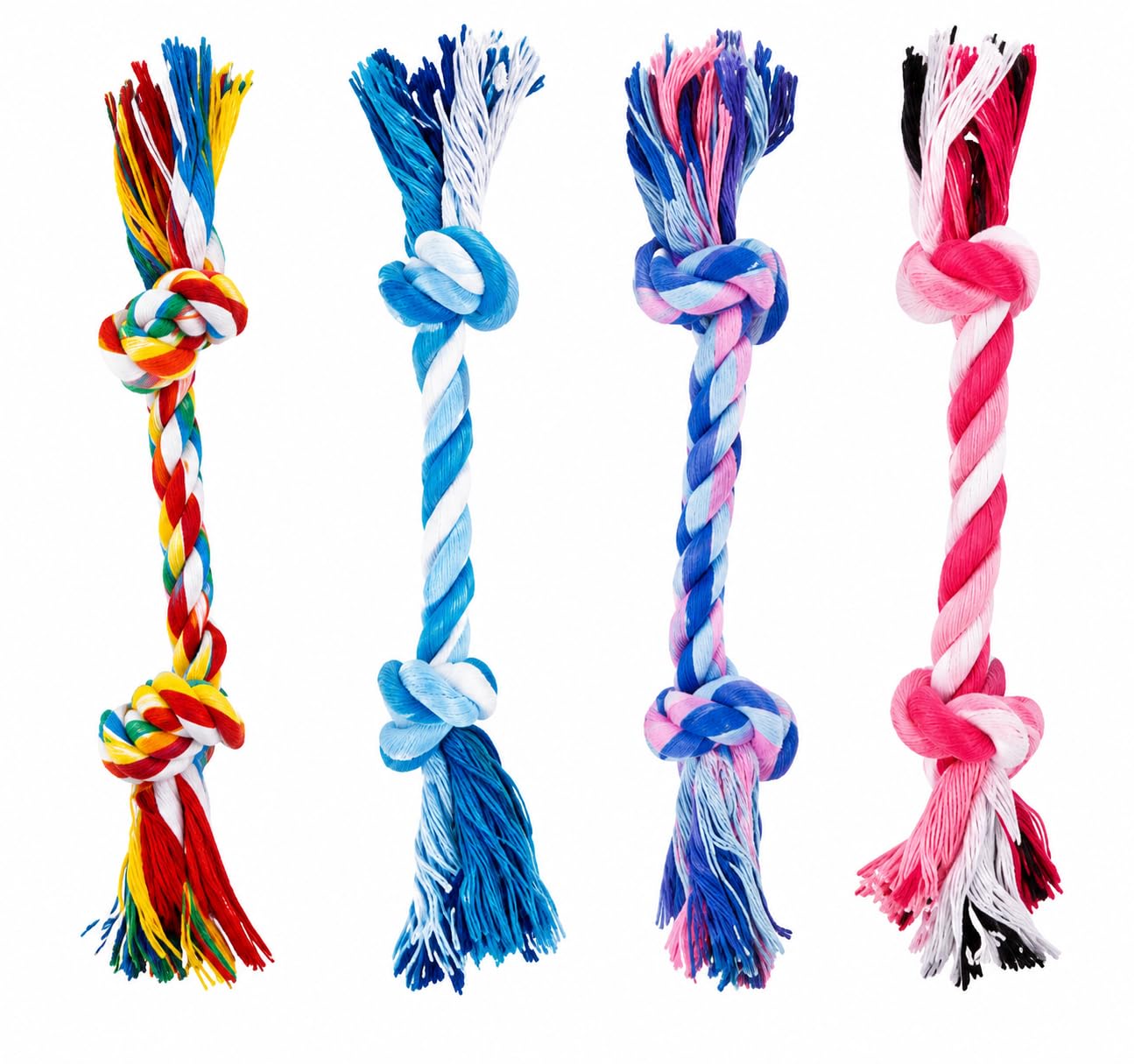Kit 4 Mini Cordas de Mastigar para Cães Pequenos — Brinquedos para Filhotes