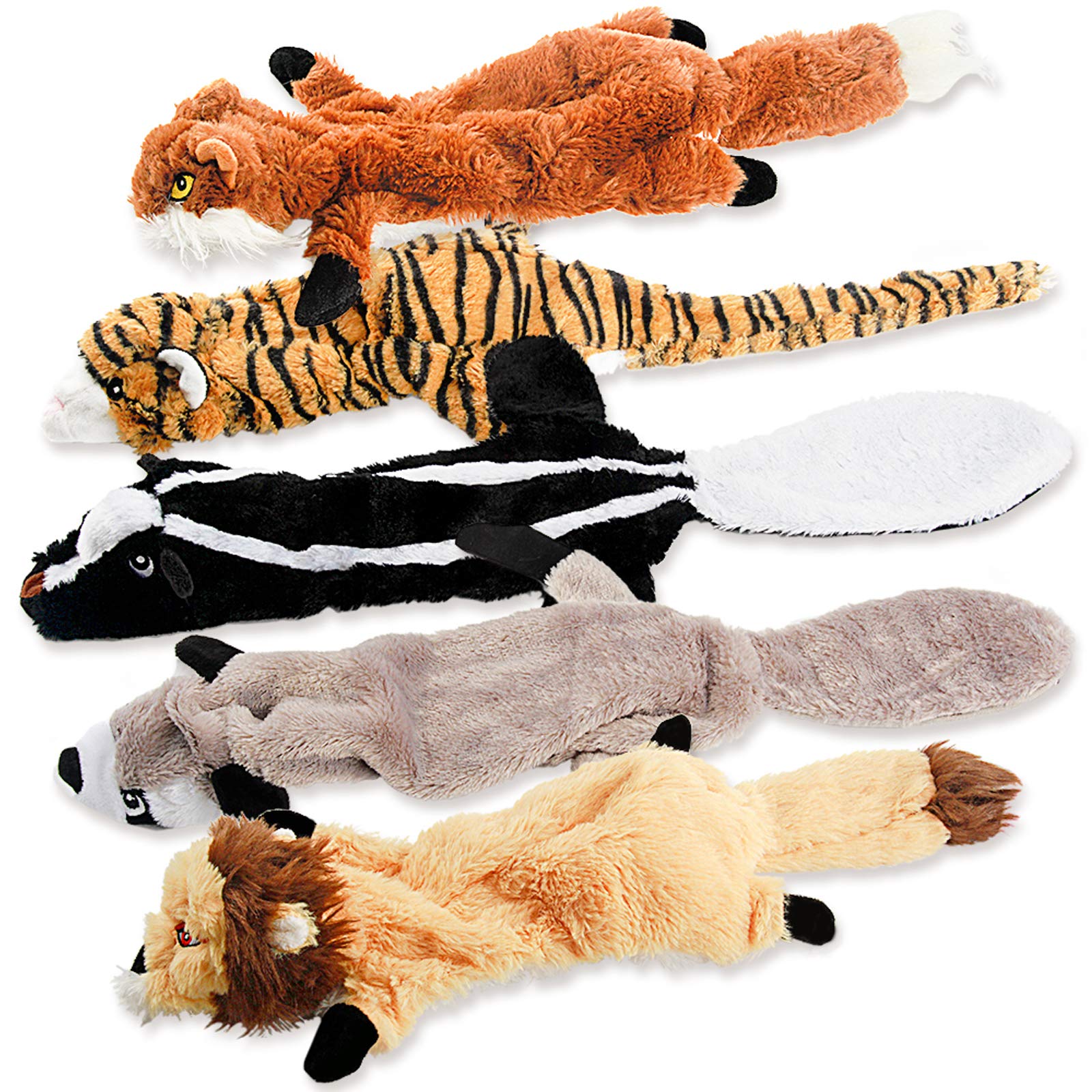 Brinquedos Squeaky para Cães — Kit de Pelúcia Sem Recheio para Mastigadores (Pequeno/Médio/Grande), Duráveis e Interativos, Ideal para Dentição e Brincadeiras