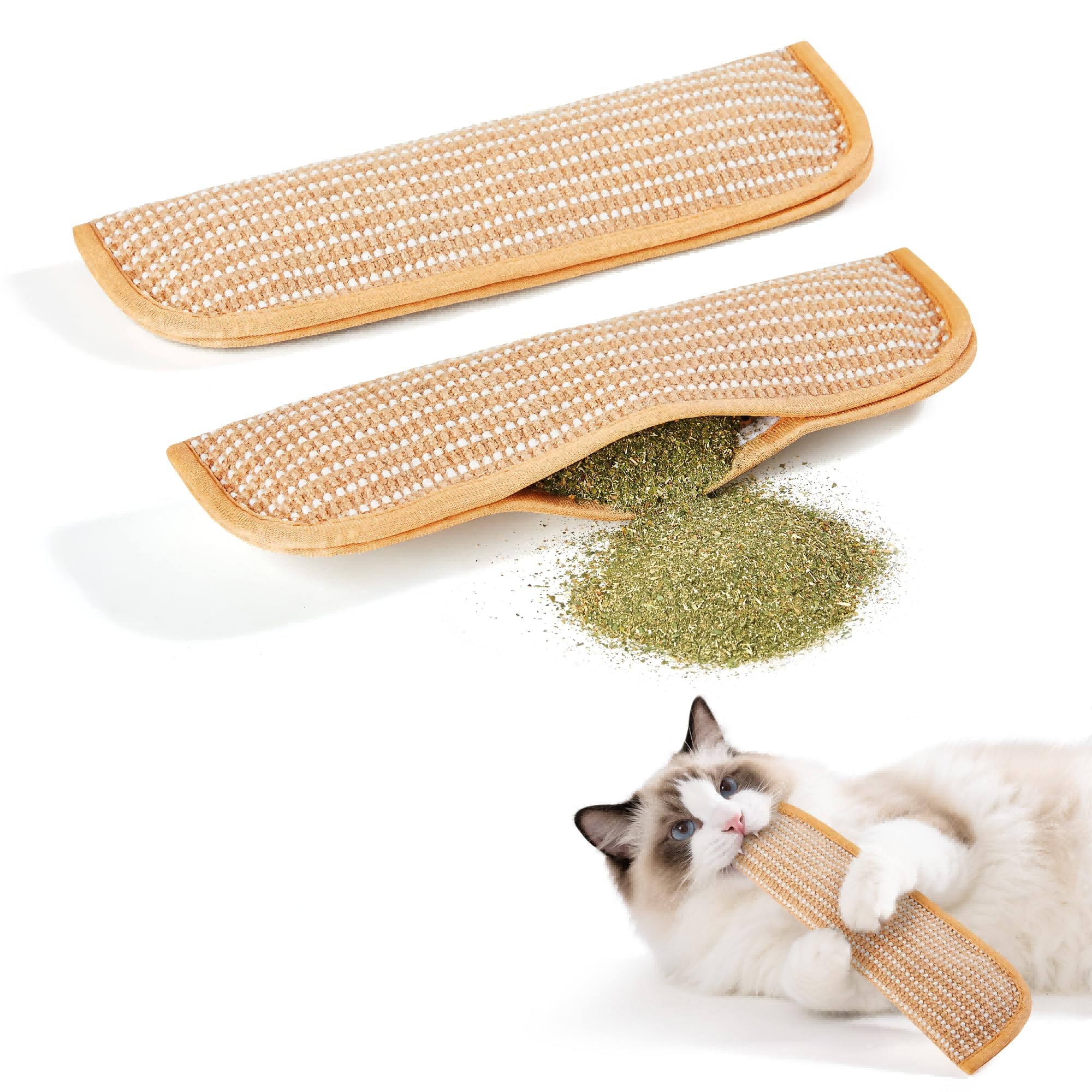 Kit 2 Brinquedos para Gatos com Catnip Orgânico e Sisal — Arranhador e Kicker