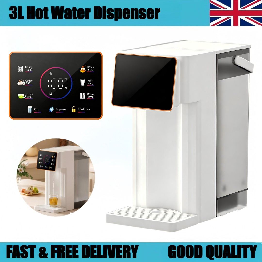 3L Countertop Hot Water Dispenser Kettle Instant Fast Boil Energy Saving 2000W