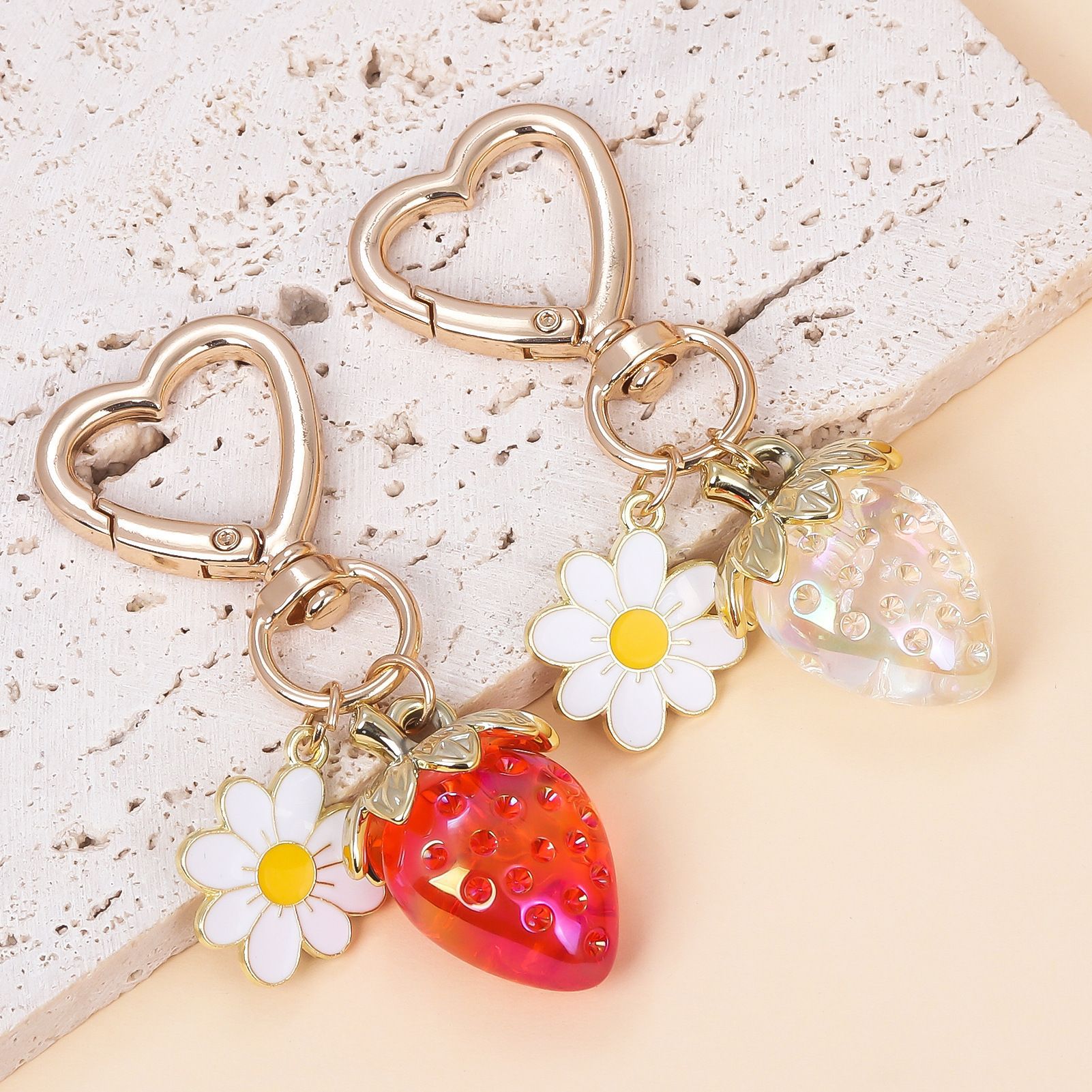 Red Strawberry Keychain, Alloy