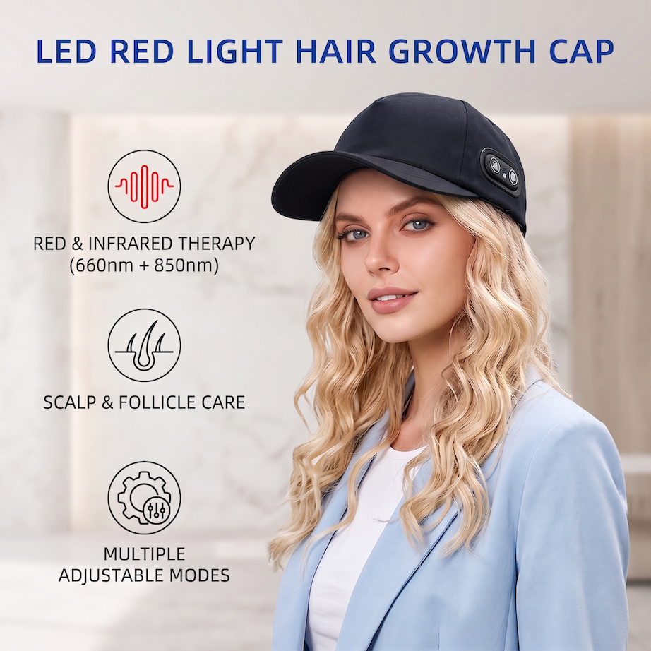 LED Red Luz Cabelo Therapy Cap, Hot Compress Cabelo Carroe Device, Infrared Cabelo Carroe Cap