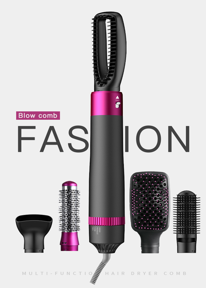 Secador de cabelo multifuncional cinco em um 110V1200W para modelagem de cabelos lisos e cacheados