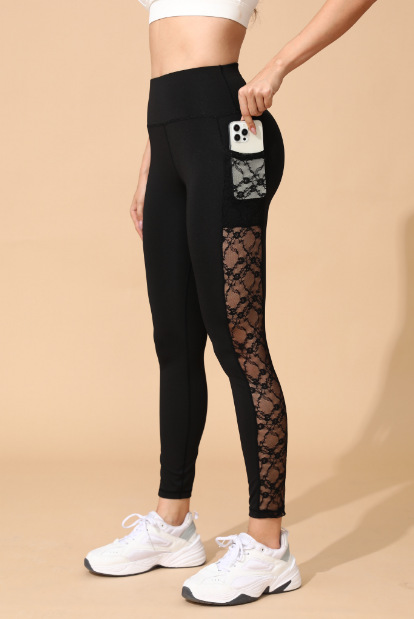 Nova chegada calças de yoga mais vendidas, eesportees e leggings magros externos com design de levantamento de bunda, malha emendada e bolsos